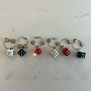 Vintage Dice Wine Charms Set